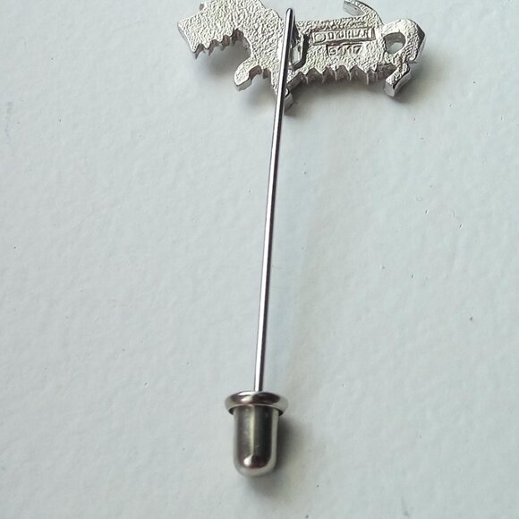 Signed Vintage D'Orlan Boucher 9117 Scottish Terrier Dog Stick Pin Brooch - Picture 5 of 7